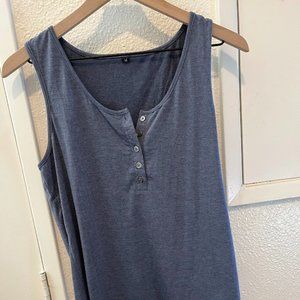 OUGES Womens Henley Tank Tops Sleeveless Button Up Loose Casual Camis Shirts